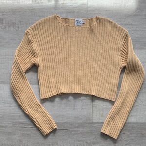 NWOT Princess Polly Beige Ribbed Sweater, m/l.